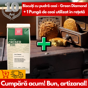 Combo Biscuiți Ceai Green Diamond (pudră)- 240g (Cutie 6 Biscuiți) + 100 g Ceai Green Diamond