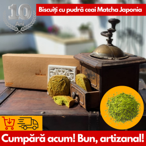 Biscuiți ceai Matcha Bio (pudră)- 240g (Cutie de 6 Biscuiți)