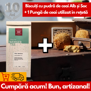 Combo Biscuiți Ceai Alb Soc- 240g (Cutie de 6 Biscuiți) + 50 g Ceai alb