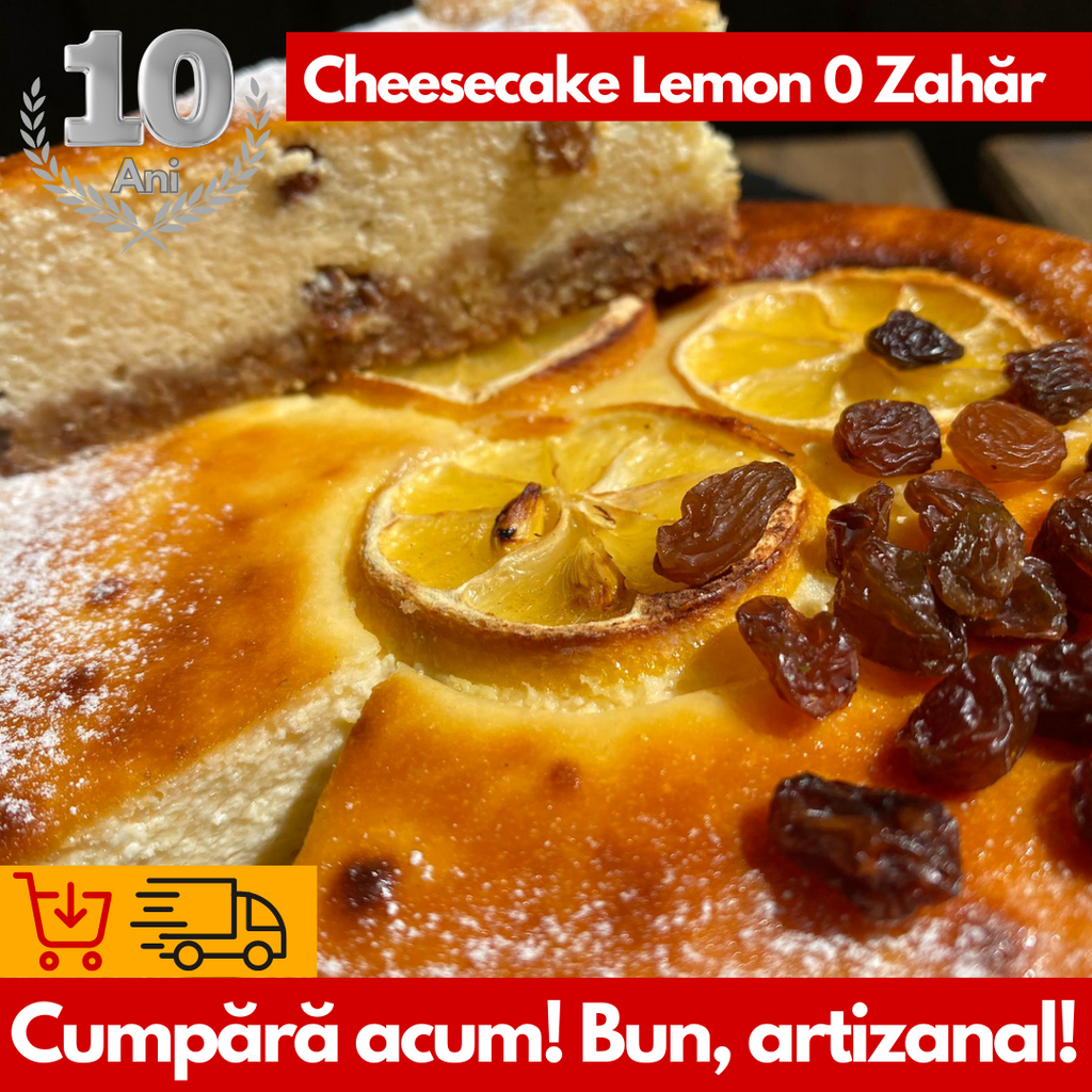 Cheesecake Lemon fără Zahăr cu Brânză Dulce